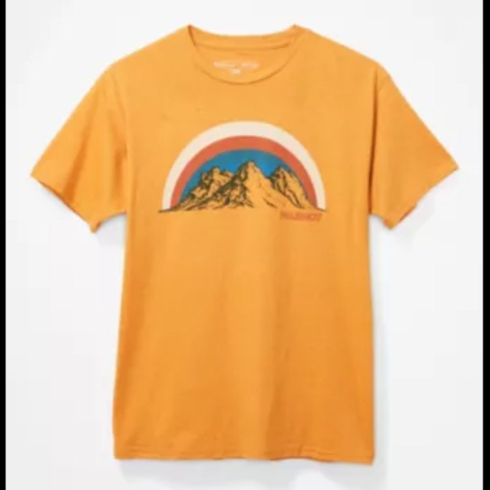 Marmot Men's Hitch Short-Sleeve T-Shirt in Aztec Gold Heather color
